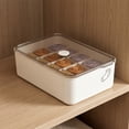 thumbnail image 5 of Linnome Underwear Storage Box 3 Partition Compartment Clear Lid Plastic Sock Bra Panties Drawer Organizer Wardrobe Closet Intimates Sorting Container, 5 of 6
