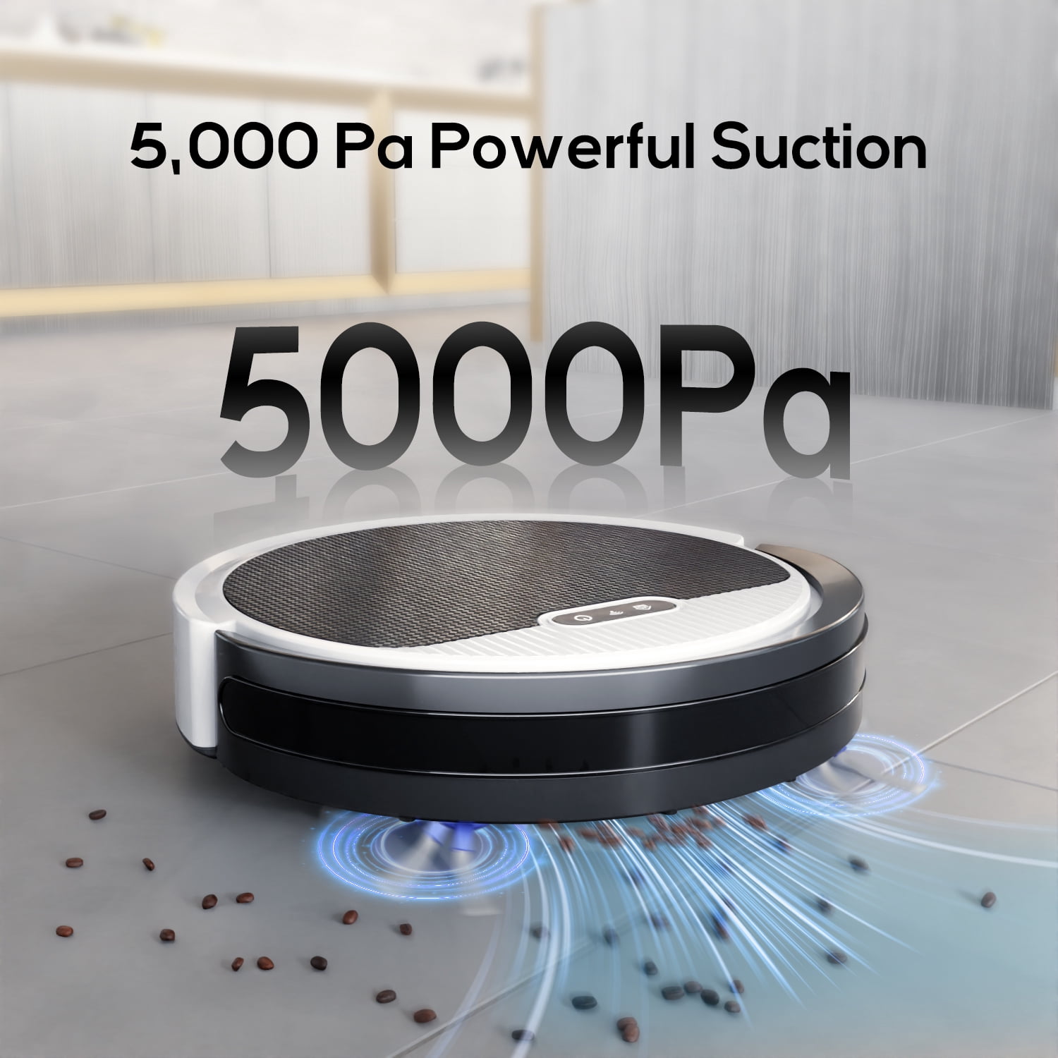 Robot Vacuum Cleaner, Automatic Charging, Smart Control, Wet and Dry,  Powerful Suction, for Pet Hair, Debris, Hard Floors and Low Carpets