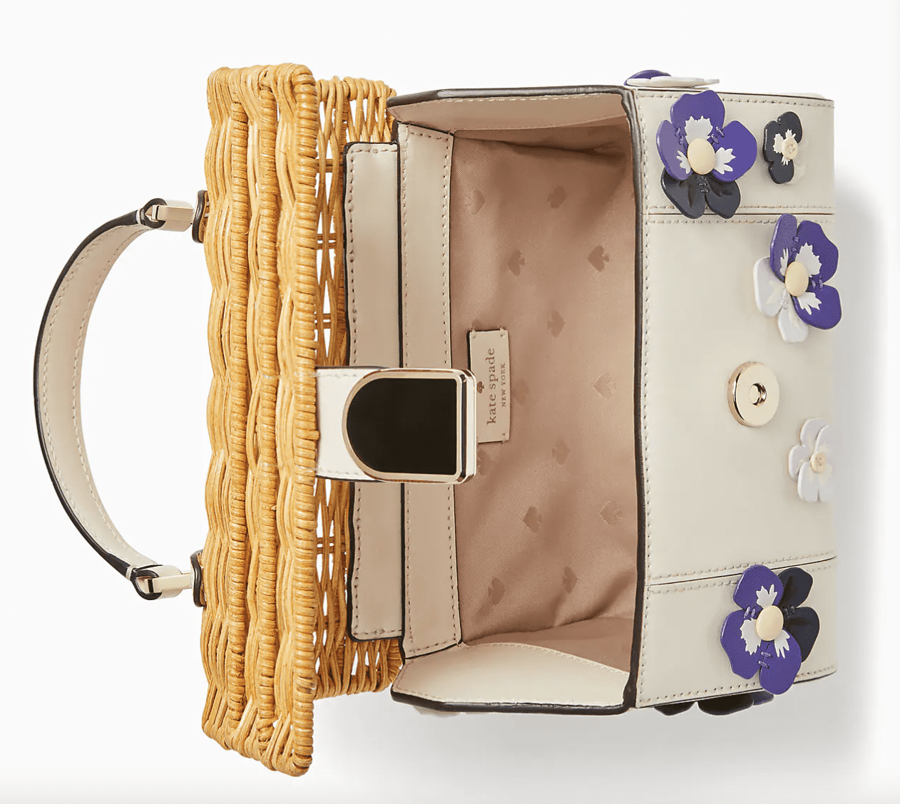 kate spade new york Petal Wicker Flower Pot Crossbody Bag