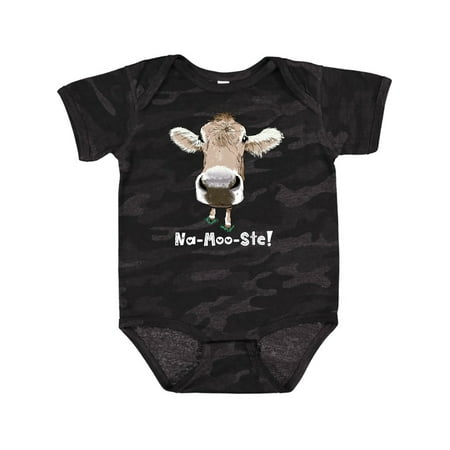 

Inktastic Na-Moo-Ste! Cute Brown Holstein Cow Gift Baby Boy or Baby Girl Bodysuit