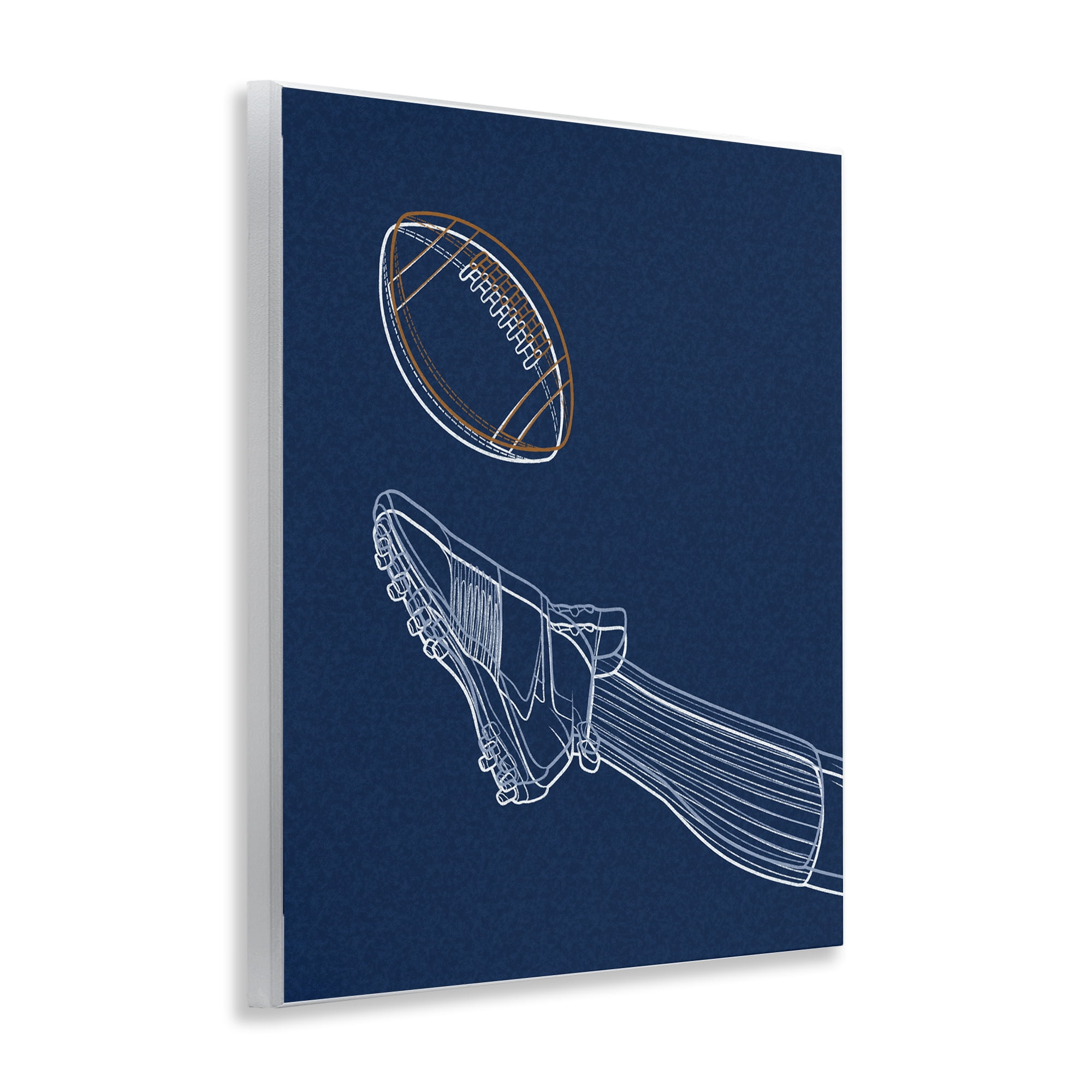 Stupell Industries Football Lines Contour Wall Plaque Art, design by Marcus Prime