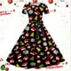 thumbnail image 1 of Vestido Casual Para Mujer, Vestido de Fiesta de Noche de Manga Corta Con Estampado Navideño de Los Años 50, 1 of 3