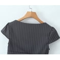 thumbnail image 5 of Women Square NECK Santa Cruz Zip Through Top Grey Pinstripe, 5 of 5