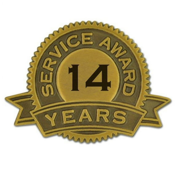 PinMart's 14 Year of Service Award Lapel Pin - 1 Piece
