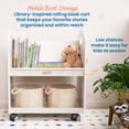 thumbnail image 3 of ECR4Kids Mobile Book Cart with Countdown Timer and Storage, Children's Furniture, White Wash, 3 of 9