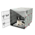 thumbnail image 5 of Flamingo Dog Crate Cover, Tropical Summer Exotic Birds and Palms, Easy to Use Pet Kennel Cover Small Dogs Puppies Kittens, 7 Sizes, Pale Blue Pastel Pink, by Ambesonne, 5 of 6