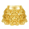 thumbnail image 1 of XUNZOO Girls Sequins Ruffle Layers Culottes Kids Shiny Hip Hop Samba Skirt with Shorts Latin Mini Gold 6, 1 of 9