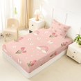 thumbnail image 5 of Manfei Cute Tulip Twin Sheets, Butterfly Rainbow Bedding, Pink, 3pcs, 1 Flat Sheet, 1 Fitted Sheet and 1 Pillowcase, 5 of 6