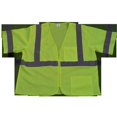 thumbnail image 1 of Petra Roc LVM3-Z-S-M Safety Vest Ansi-Isea Class 3 Lime Mesh Zipper Closure 2 Pockets, Small & Medium, 1 of 3