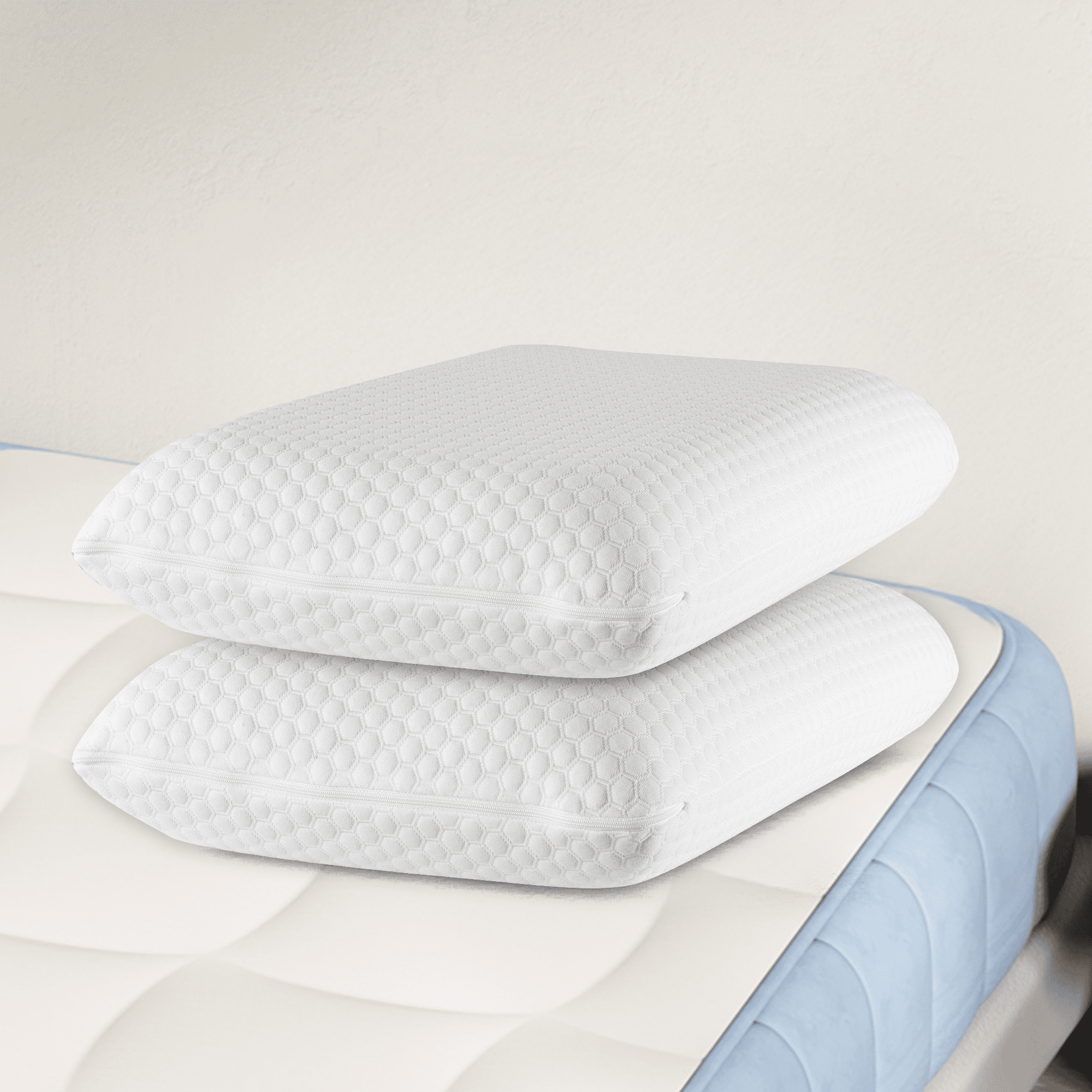 Ergonomic Memory Foam Pillow with Washable Cover Cervical Neck Support for Side Back and Stomach Sleepers