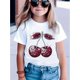 thumbnail image 1 of Cherry Graphic T-Shirt for Girls - Short Sleeve Tee with Sparkling Cherries Design, Round Neck, Casual Summer Top, Outdoor Wear, Casual Summer Wear | Playful Print Top | Comfortable Fit, Girls T Shir, 1 of 6