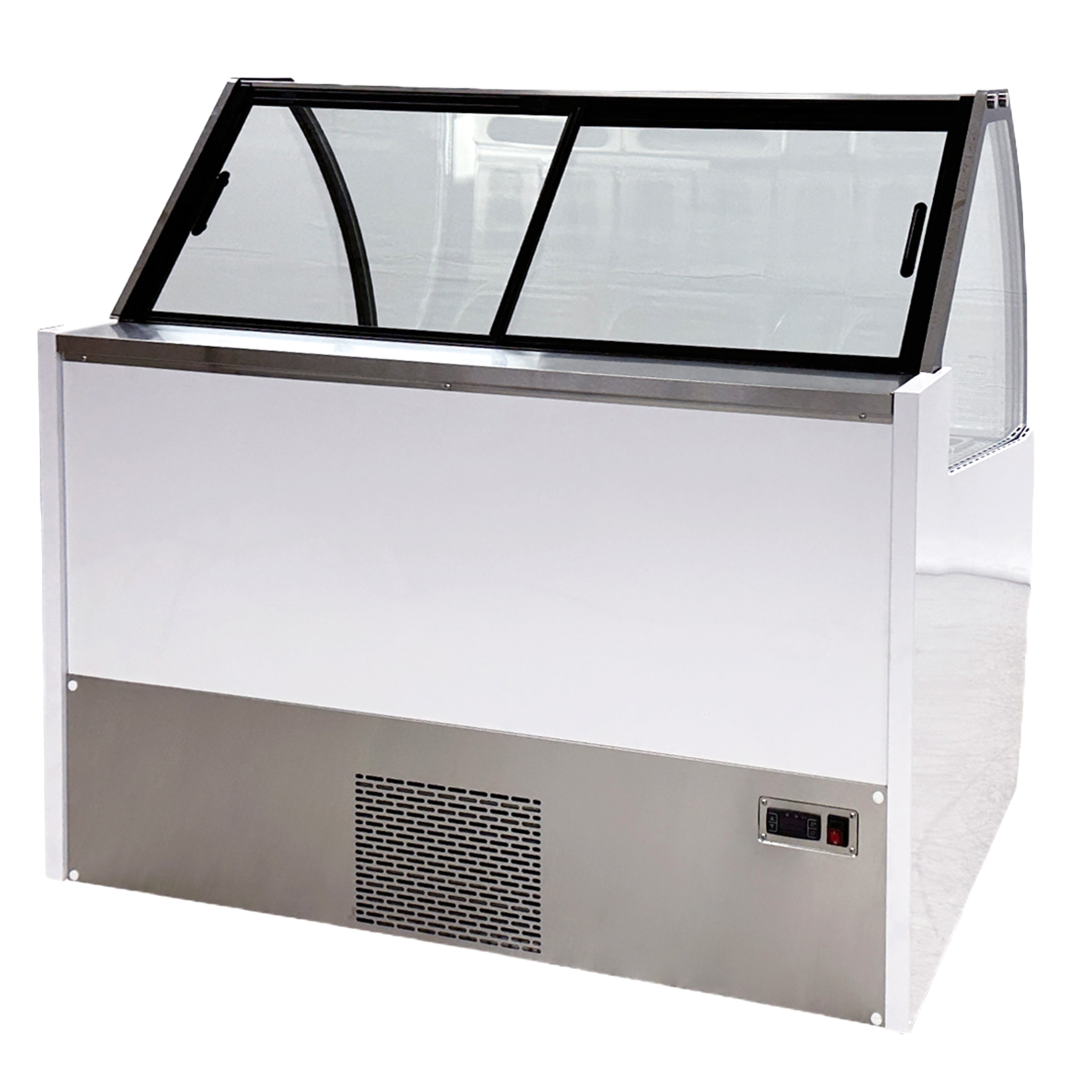 55.5 in. 10 Pan Gelato Display Freezer, Ice Cream Display Freezer, Gelato Showcase Dipping Cabinet NSF Certified