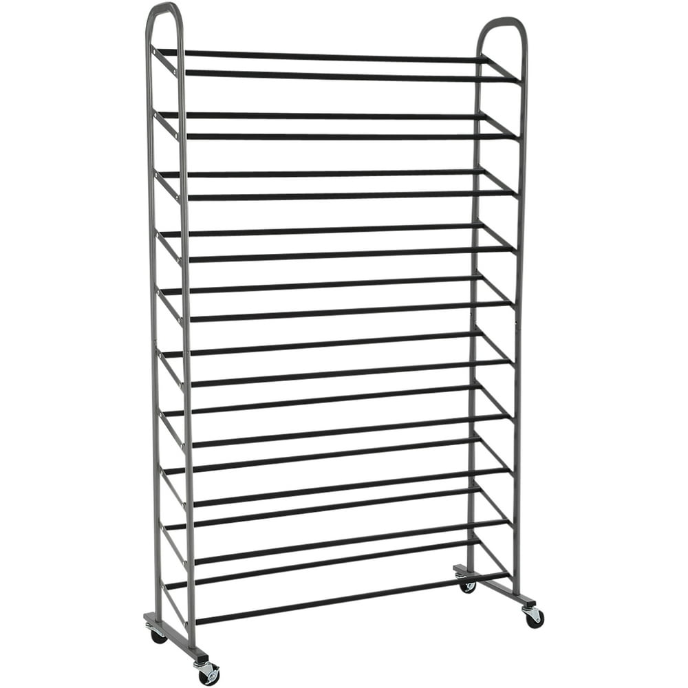 Mainstays 10Tier Rolling Shoe Rack, Versatile Design for All Shoe