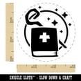 thumbnail image 2 of Priest Healer Cleric Tome and Staff Gaming Self-Inking Rubber Stamp Ink Stamper - Fuchsia Ink - Small 3/4 Inch, 2 of 7