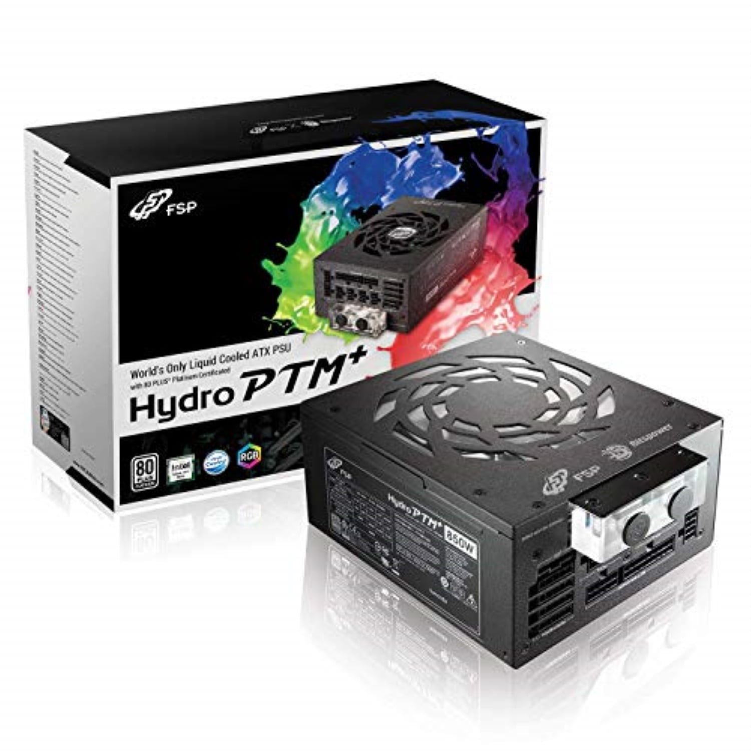 FSP Hydro PTM+ 850W LiquidCooled PSU with RGB Lights, 80PLUS Platinum
