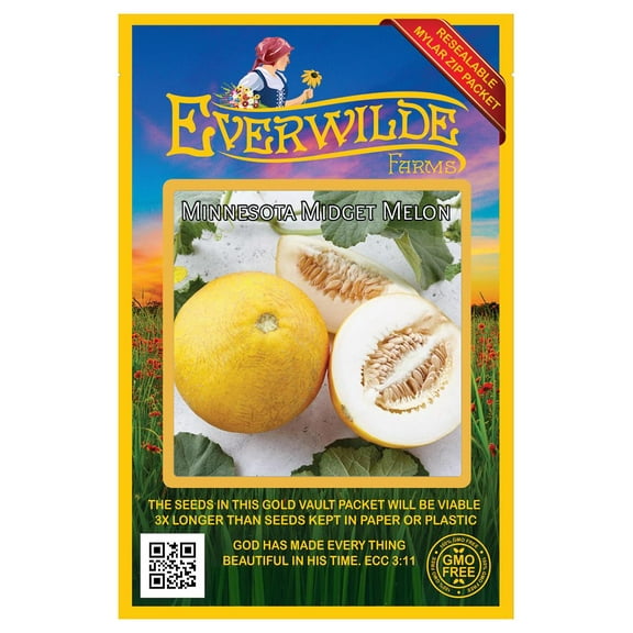 Everwilde Farms - 50 Minnesota Midget Melon Seeds - Gold Vault Jumbo Bulk Seed Packet