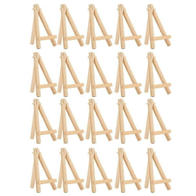 Lot de 20 mini chevalets en bois naturel pour décoration et exposition