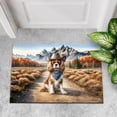 thumbnail image 4 of Welcome Fall Western Cowboy Cavalier King Charles Spaniel Enjoys Majestic Autumn Doormat Dog Lover Gifts Indoor Outdoor Welcome Mat - 01007, 4 of 5