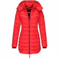 thumbnail image 2 of Chaquetas de algodón cálidas para mujer, chaquetas de estilo delgado con capucha de longitud media, abrigo informal sencillo y grueso, holgado y elegante, novedad, 2 of 5