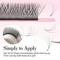 thumbnail image 4 of Qeelasee W Shape Eyelashes Mink Black 4D Eyelash Extensions Natural and Soft individual lashes D Curl 14mm, 4 of 7