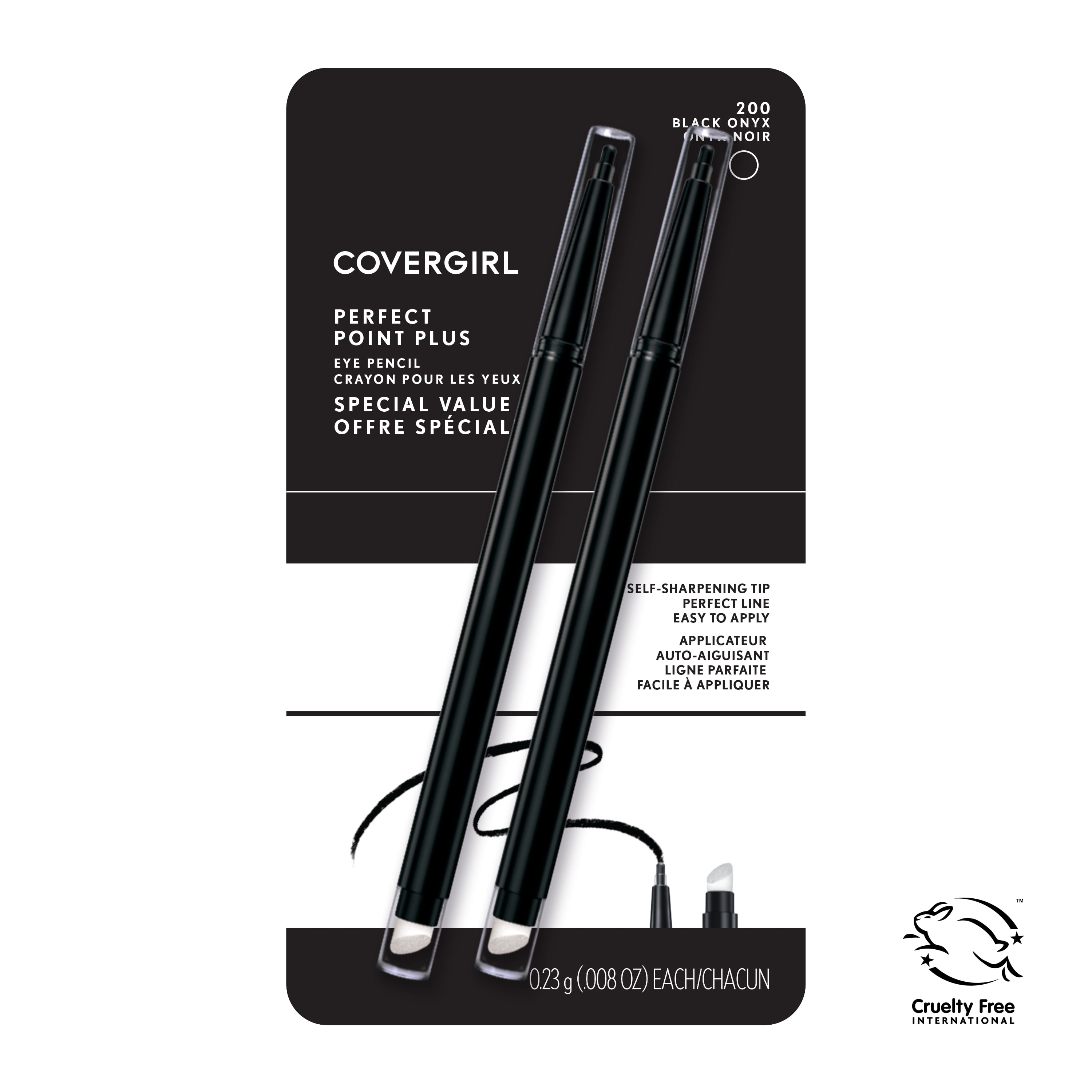 (Value 2-Pack) COVERGIRL Perfect Point Plus Eyeliner, 200 Black Onyx, 2 x 0.008 oz