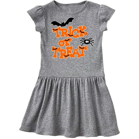 

Inktastic Halloween Trick-or-Treat with Spider and Bats Gift Toddler Girl Dress