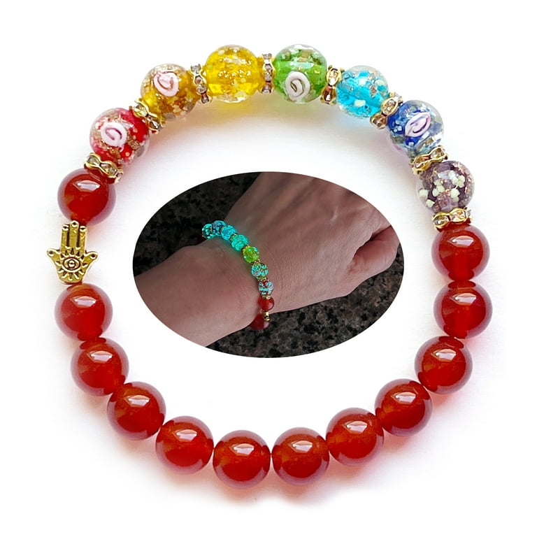 Handmade Natural 4mm 6mm 8mm Gemstone Round Beads Stone Stretch Bracelet