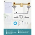 thumbnail image 4 of Wowow Wall Mount Tub Filler Brushed Nickel Bathtub Faucets with 12 in. Long Spout Reach and Brass Rough in Valve, 4 of 7