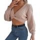 thumbnail image 2 of Suéter de cuello en V para mujer, moda informal, manga larga, cuello en V, sólido, sudadera para mujer, blusa, suéter para mujer, 2 of 8
