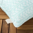 thumbnail image 3 of MARTHA STEWART Vineyard Vines Indoor Outdoor Decorative Pillow 2-Pack Set, UV Fade Resistant, Water Repellent, Printed Garden Design, Aqua Blue, 18"x18", 3 of 9