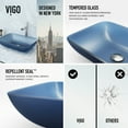 thumbnail image 5 of VIGO Matte Shell Sottile Royal Blue Glass 18 in. L x 13 in. W x 4 in. H Rectangular Vessel Bathroom Sink, 5 of 11