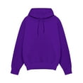 thumbnail image 3 of RPVATI Hoodies Men Long Sleeve Sweatshirts Winter Solid Color Drawstring Pullover Trendy Hooded Gym Clothes Dark Purple M, 3 of 4