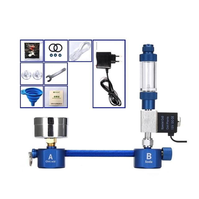 Aquarium DIY Keg CO2 Regulator Bubble Counter Solenoid Valve Diffuser Aluminum Alloy CO2 Generator Kit Hydroponics CO2 Regulator Emitter System ,Easy Installation
