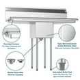 thumbnail image 6 of Koolmore SA121610-16B3 1 Compartment Stainless Steel Nsf Commercial Kitchen Prep & Utility Sink With 2 Drainboards - Bowl Size 12" X 16" X 10", 6 of 6