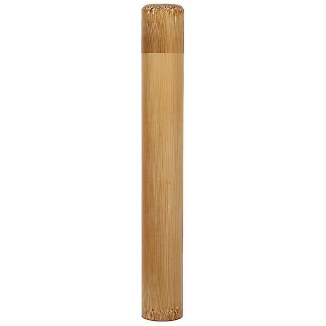 1 pot à thé rond portable en bambou naturel fait main (2,5 x 23 cm)
