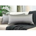 thumbnail image 1 of Aiking Home 12x24 Inches Faux Silk Rectangular Throw Pillow Cover, Zipper Closure, Charcoal (Set of 2), 1 of 6
