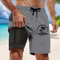 thumbnail image 2 of Shorts Men Swim Trunks Compresssion Liner Inseam Board Shorts Bathing Suit With Pockets Gym Shorts Men Grey S, 2 of 4
