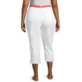 thumbnail image 5 of Alivia Ford Women's Plus Size Roll Cuff Denim Capri Jeans with Printed Belt, 5 of 7