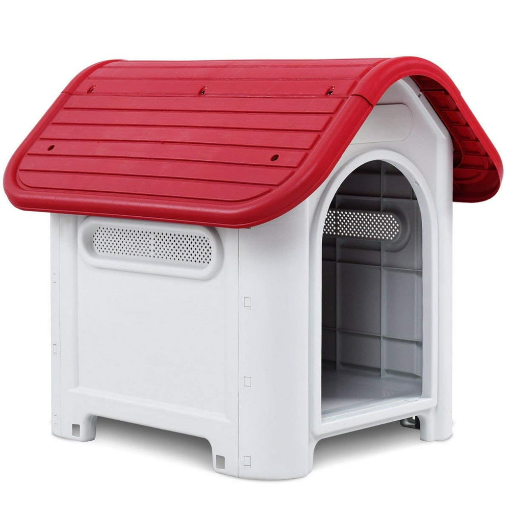 Up to 30 lbs Waterproof Plastic Dog Cat Kennel Puppy House Outdoor Pet