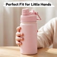thumbnail image 5 of Hawsaiy 12oz Insulated Kids Water Bottle with Double Drinking Lids, Stainless Steel Water Bottle for School & Outdoor, Pink, 5 of 8