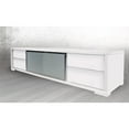thumbnail image 2 of Casabianca Home PINETO entertainment center in high gloss white lacquer with white frosted glass.-Color:High Gloss White Lacquer,Size:Size, 2 of 3