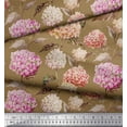 thumbnail image 2 of Soimoi Brown Cotton Duck Fabric Leaves & Madhabilata Floral Print Fabric by the Yard 56 Inch Wide, 2 of 3