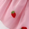 thumbnail image 4 of Toddler Girl Dress Fly Sleeve Bow Tulle Patchwork Dress Strawberry Sundress for Girls 6M-2T, 4 of 9