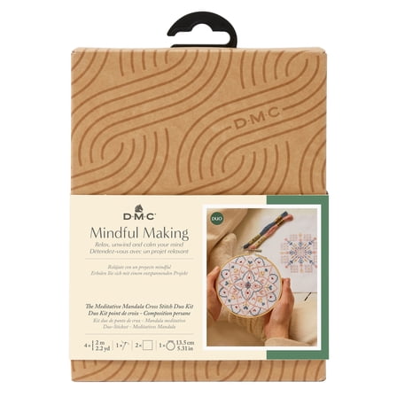 DMC Mindful Making Crossstitch Duo Kit-Meditative Mandela
