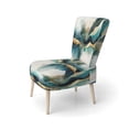 thumbnail image 3 of Designart « Expressionnisme Abstrait Sarcelle et Or III » Turquoise Fauteuil d'Appoint Moderne Rembourré - Fauteuil Moderne pour Chambre, 3 of 7
