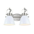 thumbnail image 3 of JONATHAN Y Phineas 16.25" 2-Light Adjustable Farmhouse Bohemian Iron LED Vanity Light, White/Nickel, 3 of 9