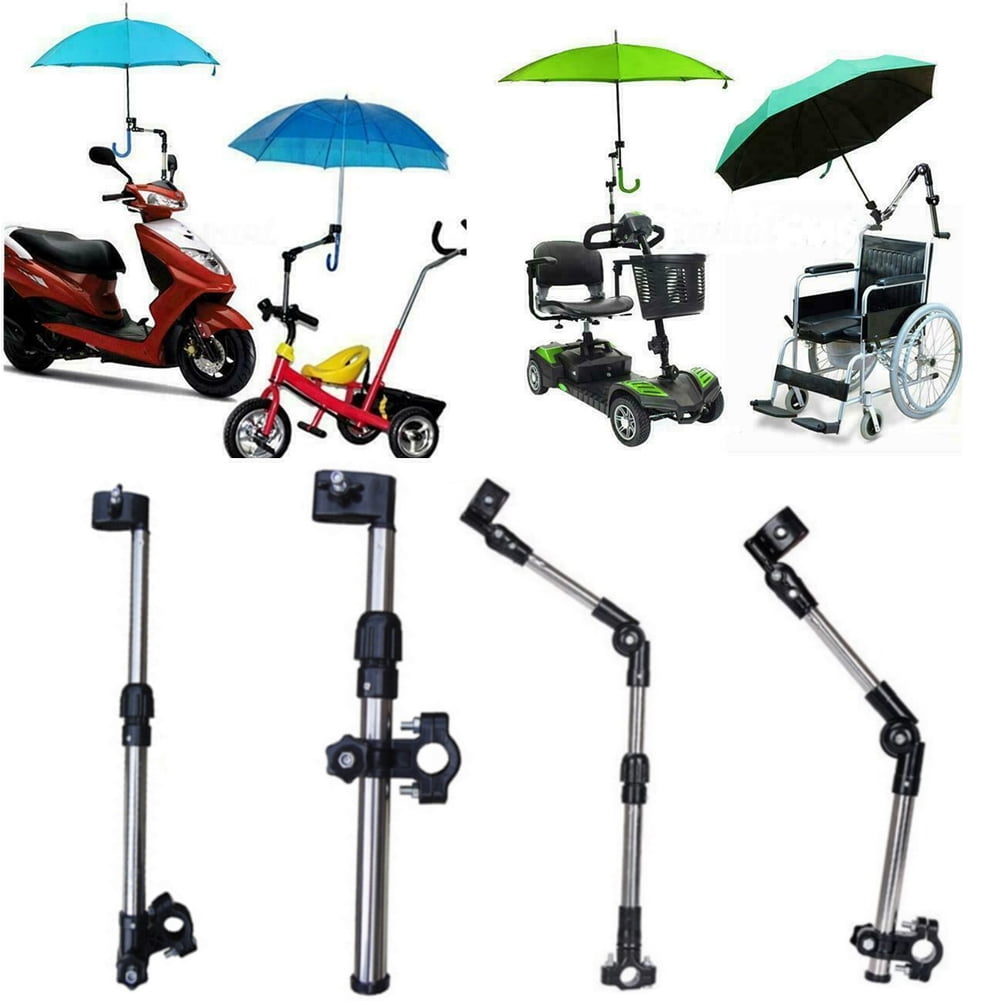Wheelchair Bicycle Stroller buggy Umbrella Bar Holder Stand Black R5H7 