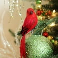 thumbnail image 3 of Northlight 10" Long Tailed Clip-On Bird with Glitter Accent Christmas Ornament - Red, 3 of 4