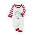 thumbnail image 4 of Elippeo Family Matching Christmas Pajamas, Letter Print Long-Sleeved Round Neck Tops + Stripe Pattern Trousers Sleepwear Outfits, 4 of 10