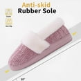 thumbnail image 6 of Litfun Women's Chenille Knit House Shoes Fleece Lined Memory Foam House Slippers, Pink, Size 10-11, 6 of 7